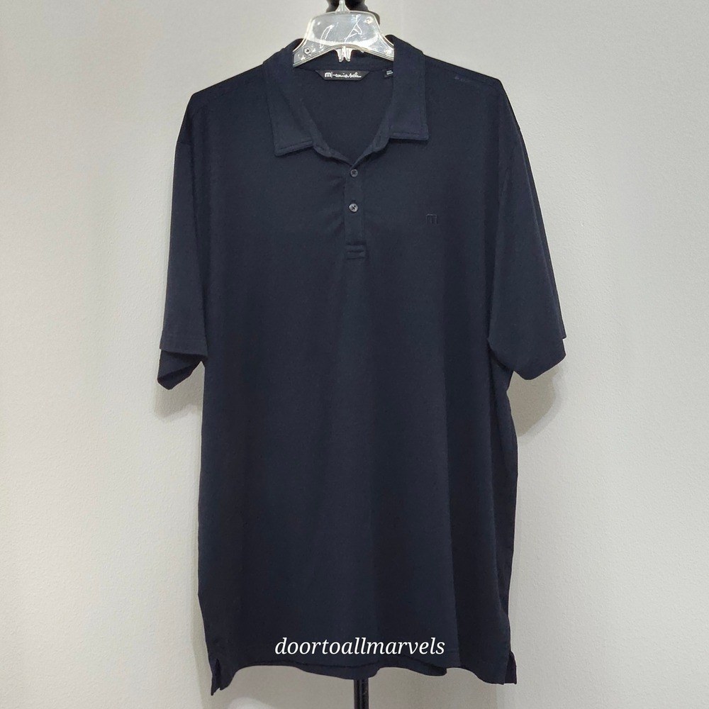 Travis Mathew Black Polo Short Sleeve Lightweight Performance Golf sz XXXL / 3XL